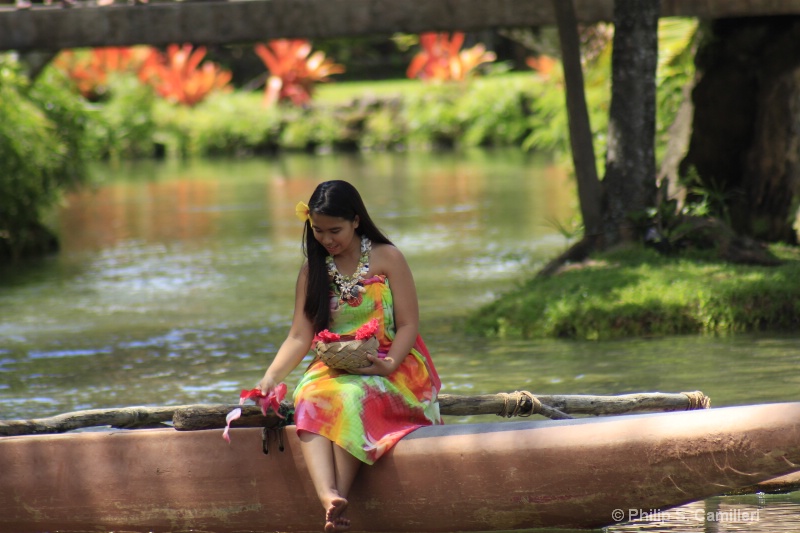 Polynesian Woman on canoe
