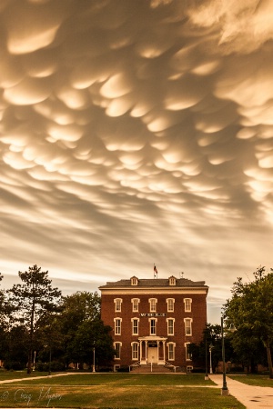 Old Main Under Storm Clouds