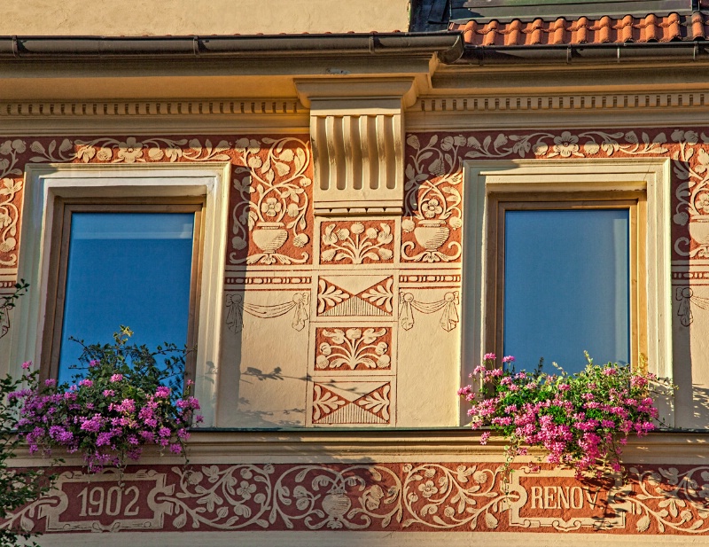 Window boxes and wall decorations