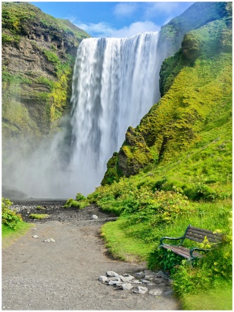 Bench by Skogafoss