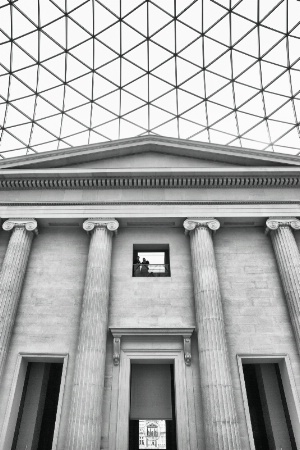 British museum in Greyscale