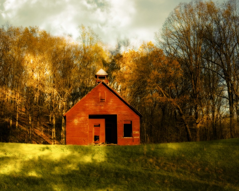 Autumn Schoolhouse