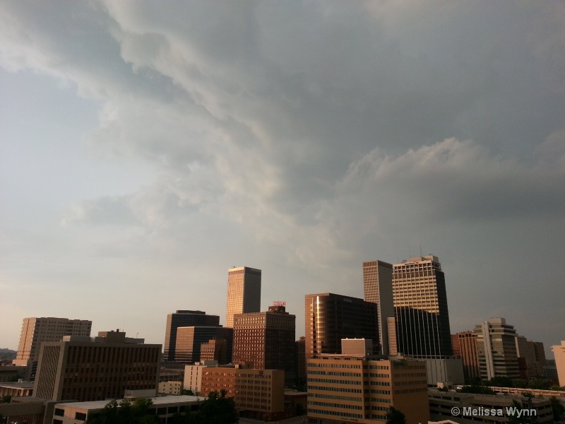 Rain clouds over Downtown Tulsa OK