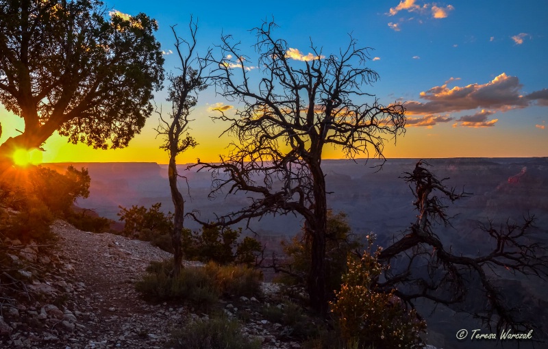 August sunset over Grand Canyon