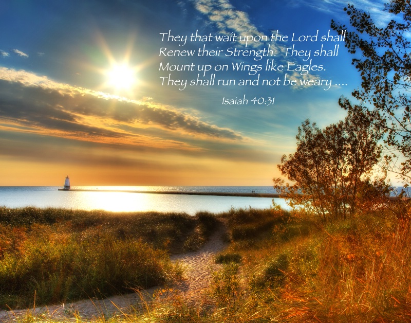 Ludington Lighthouse / Isaiah 40:31 - ID: 14105825 © Leland N. Saunders