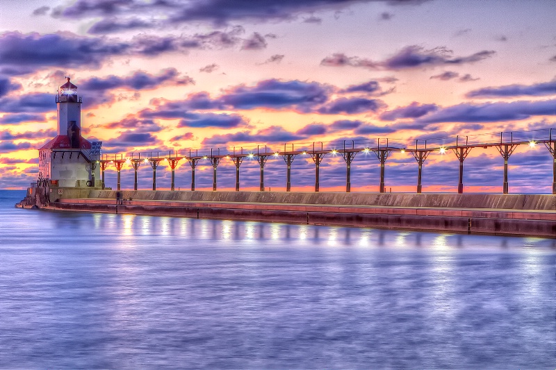 Sunset at Michigan City