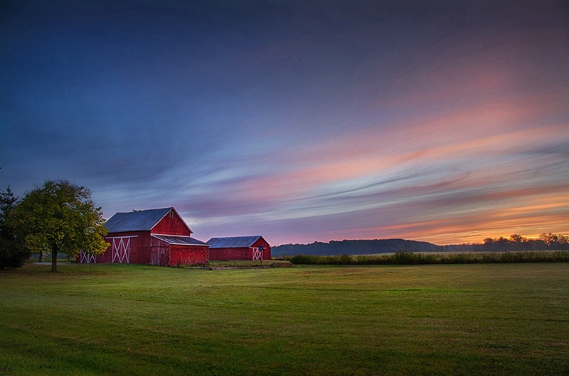 Two Red Barns