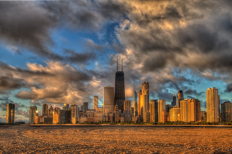 Chicago Skyline at Sunrise