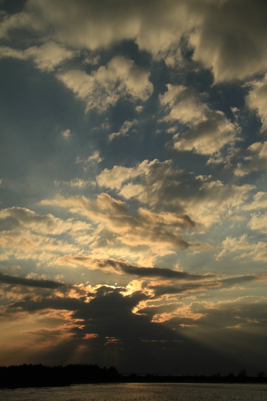 cloudy Lorain sunset