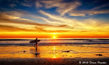 Glistening Sunset and Surf