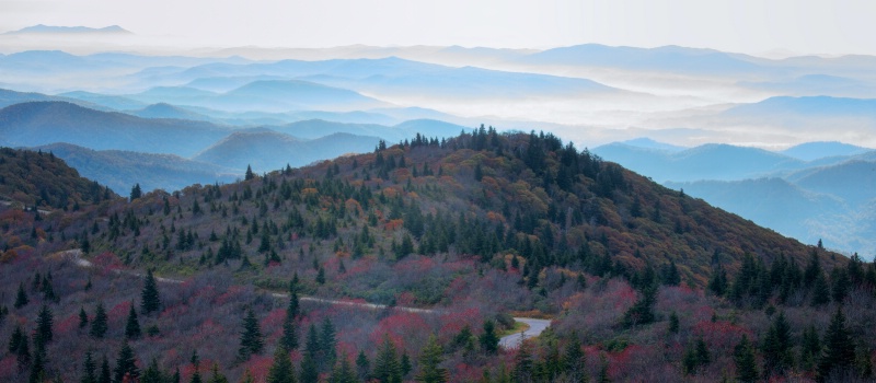 Changing color on the Blue Ridge, NC