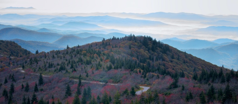 Changing color on the Blue Ridge, NC