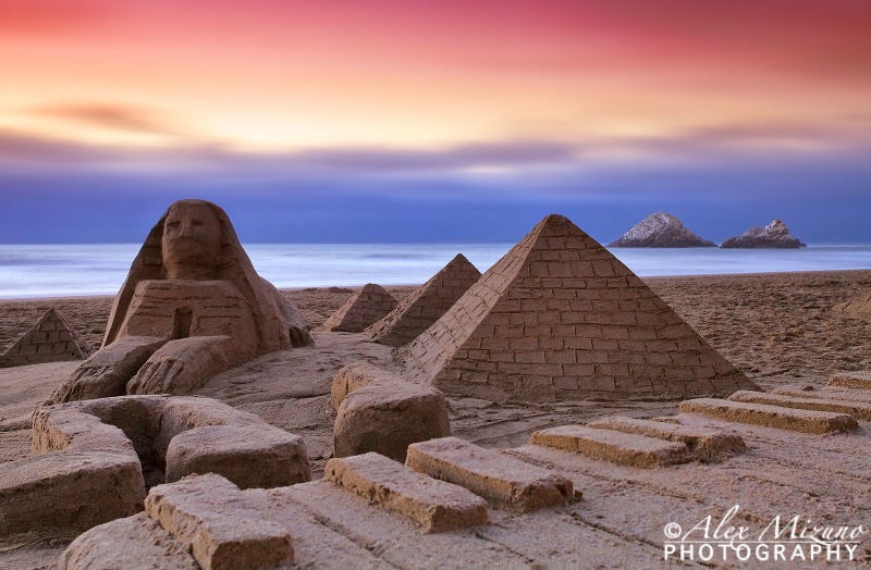 PYRAMIDS ON THE BEACH