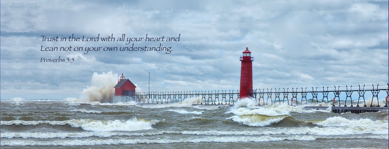 Storm at Grand Haven / Proverbs 3:5  - ID: 14258266 © Leland N. Saunders