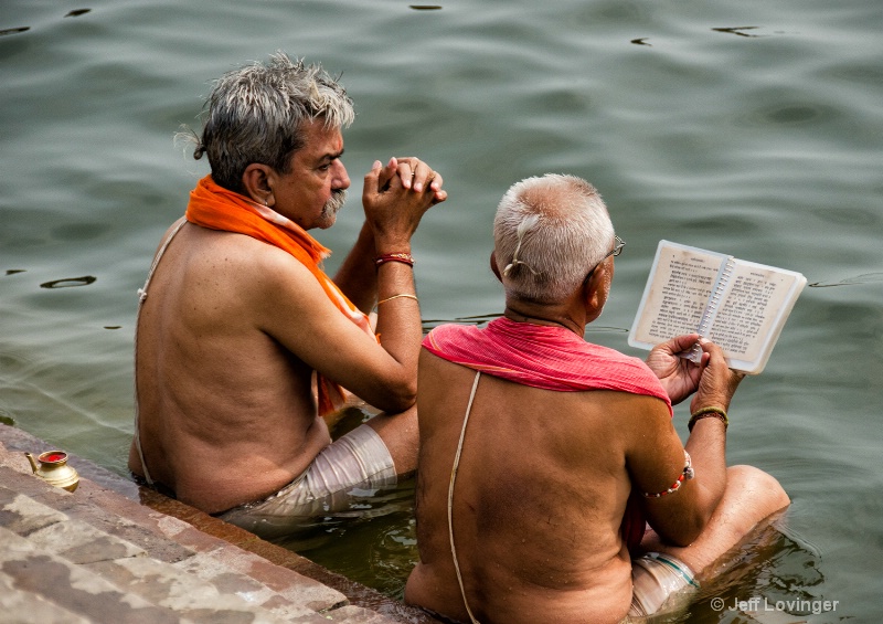 Scriptures on the Ganges, Varanassi, India    - ID: 14271258 © Jeff Lovinger