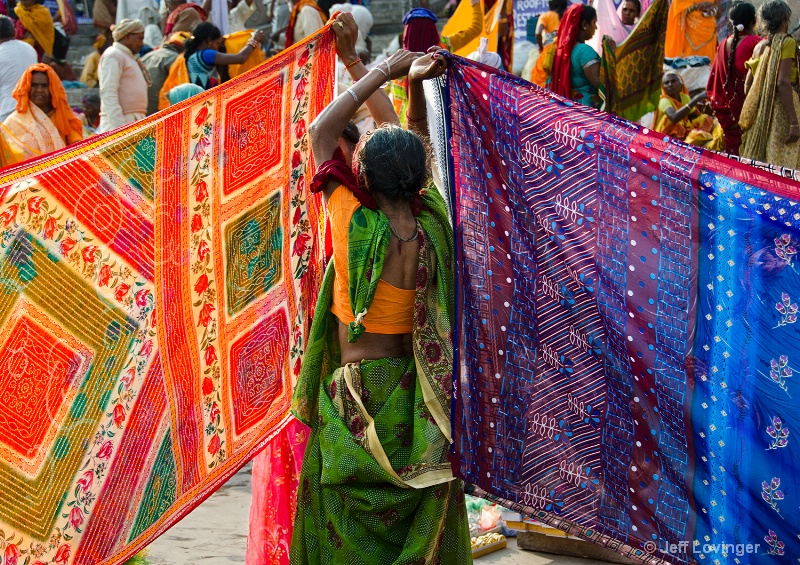 Drying Saris, Varanassi, India    - ID: 14271261 © Jeff Lovinger