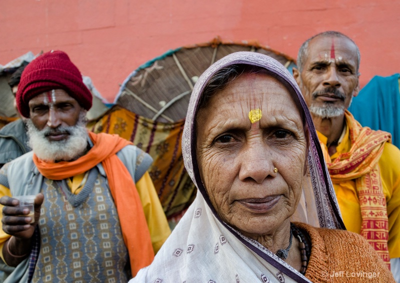 Three Pilgrims, Varanassi, India   - ID: 14271262 © Jeff Lovinger