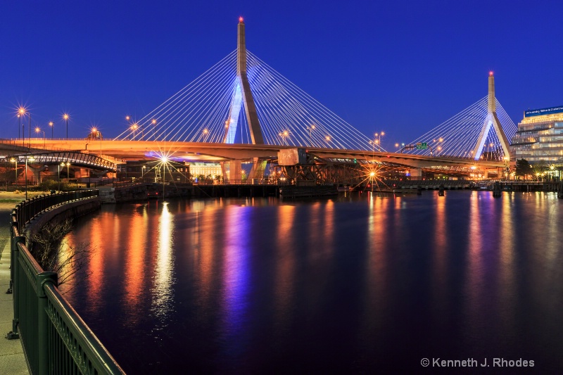 Landmarks at Twilight - Boston's Zakim Bridge