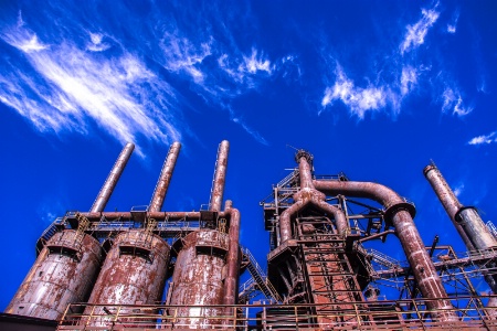 Blue Sky Steel Stacks