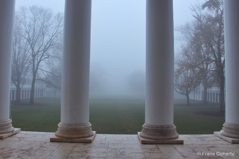 Looking Down the Lawn in Fog, UVA