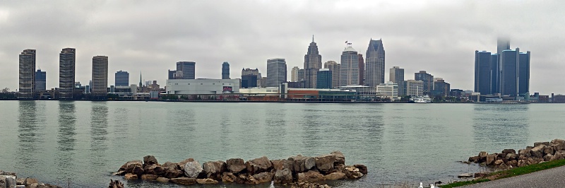 Foggy Detroit Panorama