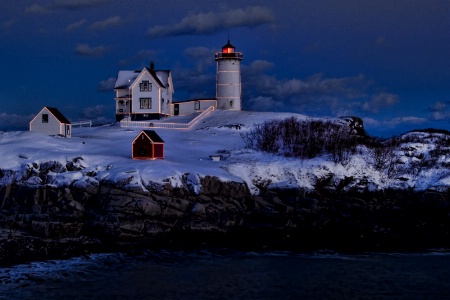 Christmas at Nubble Light