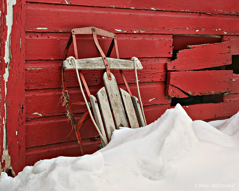 Sled on Red