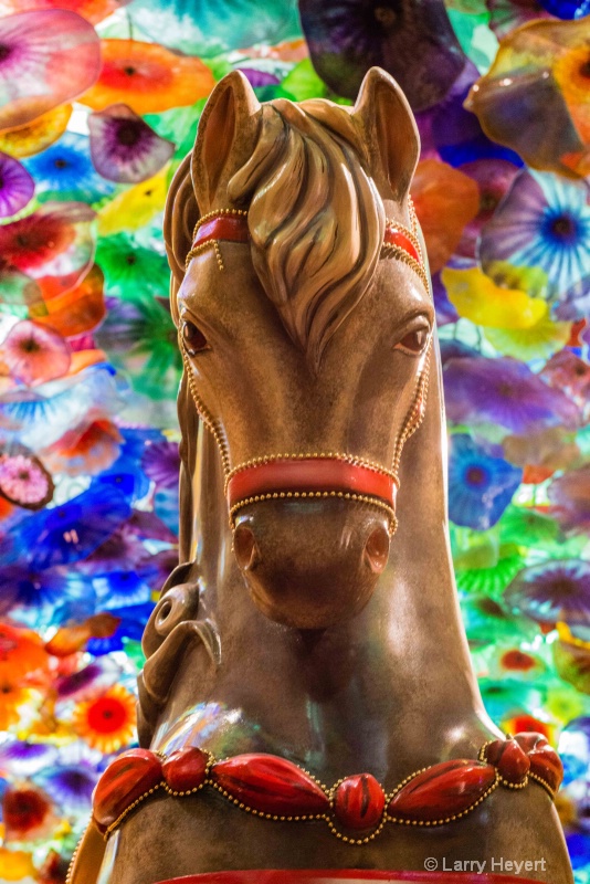 Wood Horse at the Bellagio Hotel - ID: 14332196 © Larry Heyert