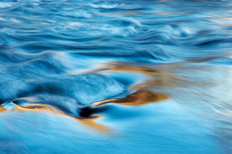 River Rapid In Blue and Gold