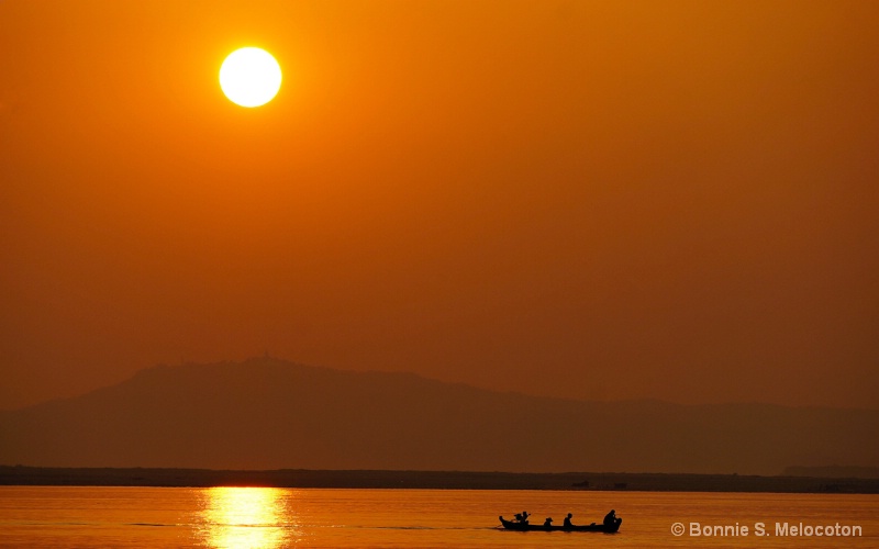 Sunset, Irrawaddy River, Myanmar