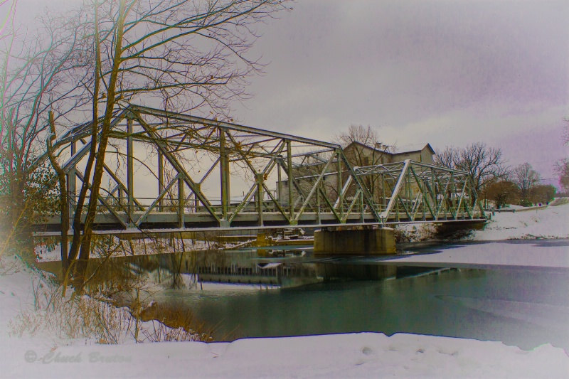 Old Ozark Mill and Bridge at Finley River Missouri