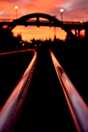 Rail Tracks before Sunrise