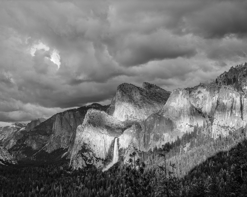 Bridalveil Fall, Yosemite_B&W 2