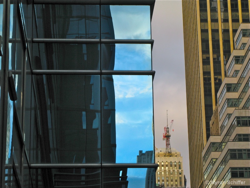 Gold and Blue Cityscape