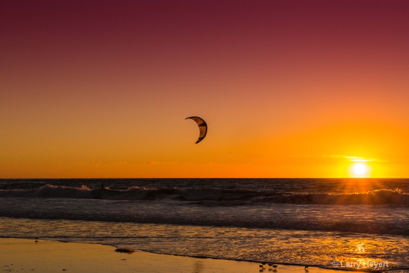 Windsurfer at Sunset- Torrance Beach, CA