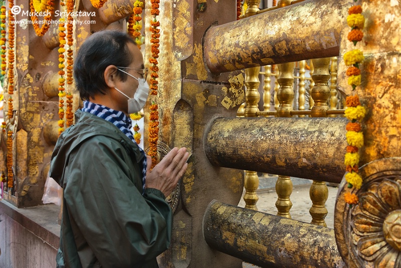 Prayer At Mahabodhi Temple