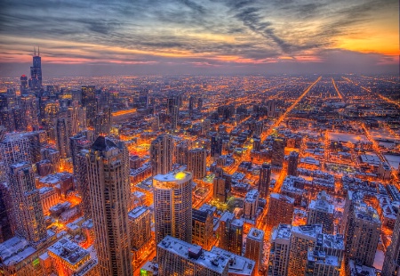 Sunset over Chicago