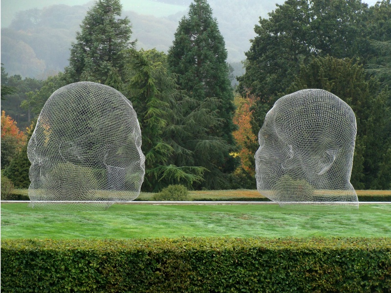 Giant heads in profile