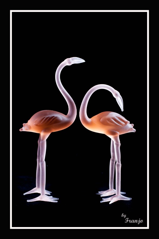 Glass Flamingos
