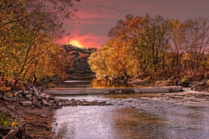 Fall Sunset on the Spoon River