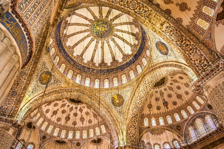 Sultanahmet, Istanbul - Blue Mosque Ceiling 
