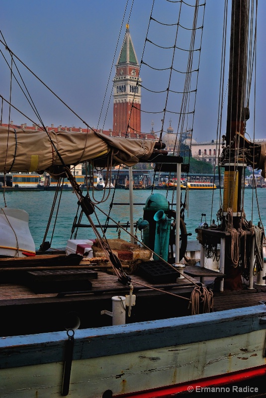 Sailing ship in Venice