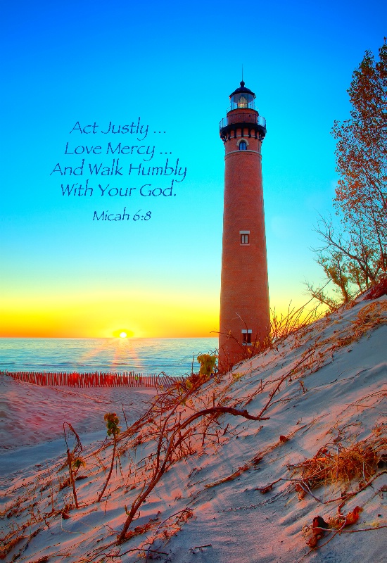 Little Point Sable Lighthouse / Micah 6:8 - ID: 14426354 © Leland N. Saunders