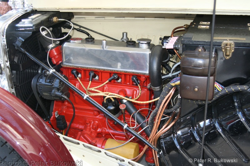 Under the hood of a '37 MG TA