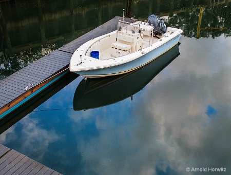 Boat in Dock - On Clouds