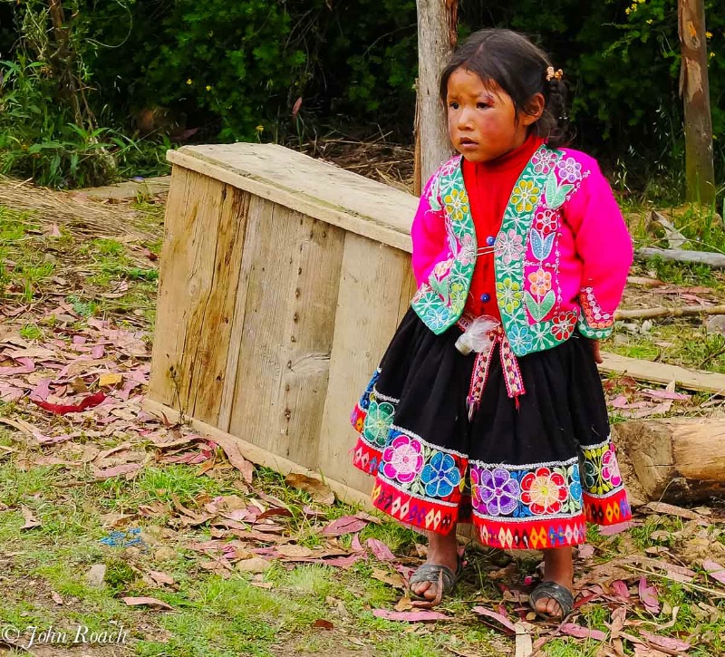 Peruvian Indigenous Indian child at 13,700 ft - ID: 14452262 © John D. Roach
