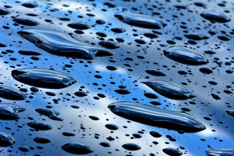 Blue Sky, Clouds and Raindrops