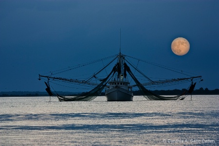 The Photo Contest 2nd Place Winner - Shrimp Boat under Full Moon