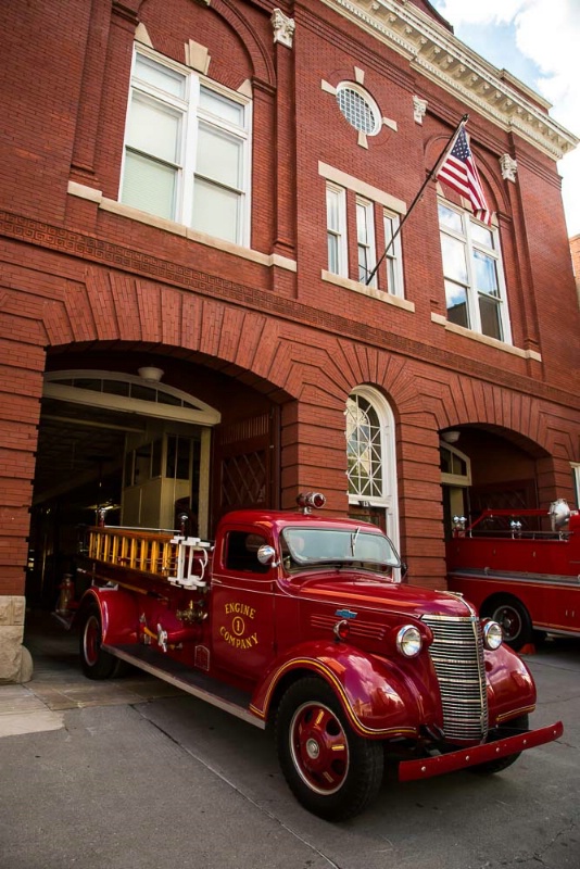 Antique Fire Engine, in Front of Fire House #1 - ID: 14503635 © John Singleton
