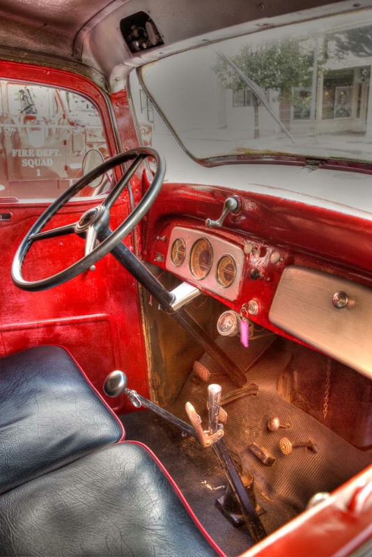 Antique Fire Engine, Inside Cab - ID: 14503638 © John Singleton